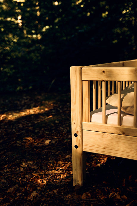 FLEXA Toddler Bed with safety rail, Solid Pine/Birch Plywood, 90x200 cm