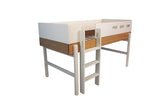 FLEXA Popsicle Mid Sleeper Bed with straight ladder, Solid oak/Pine wood with HDF, 90x200 cm