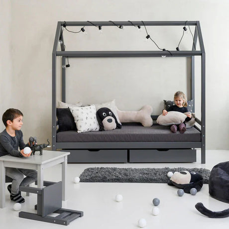 Hoppekids ECO Dream House Bed, White, Pine, 90x200 cm