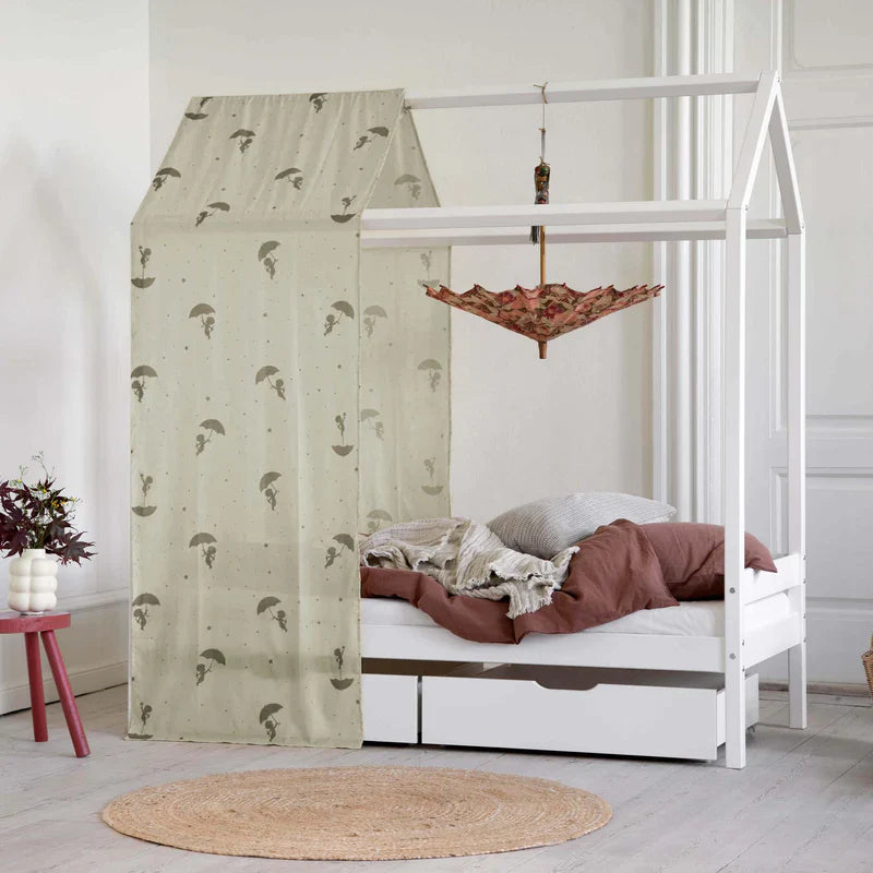 Hoppekids Ole Lukoie Bed Curtain for House Bed, Green