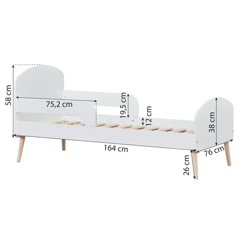 Hoppekids Blend Toddler Bed, White, MDF, 70x160 cm