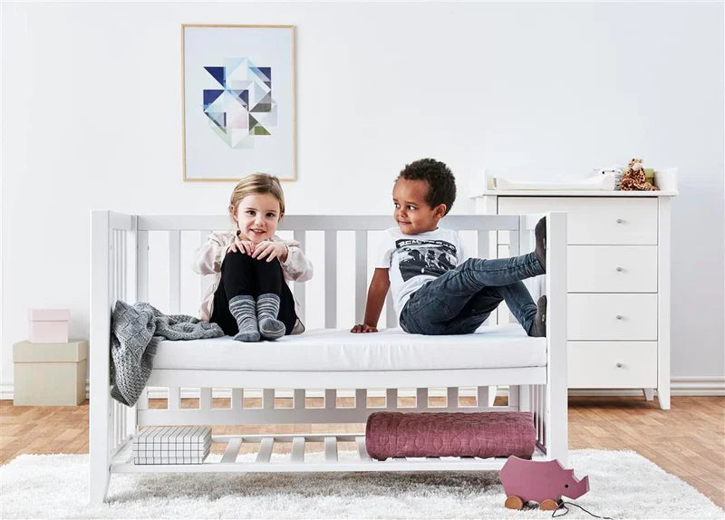 Hoppekids ANTON Baby Cot Bed, White, Pine, 60x120 cm