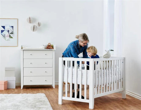 Hoppekids ANTON Baby Cot Bed, White, Pine, 60x120 cm