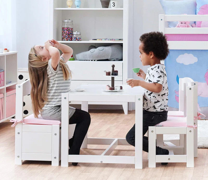 Hoppekids MATHILDE Children's Set with Storage, White, Pine