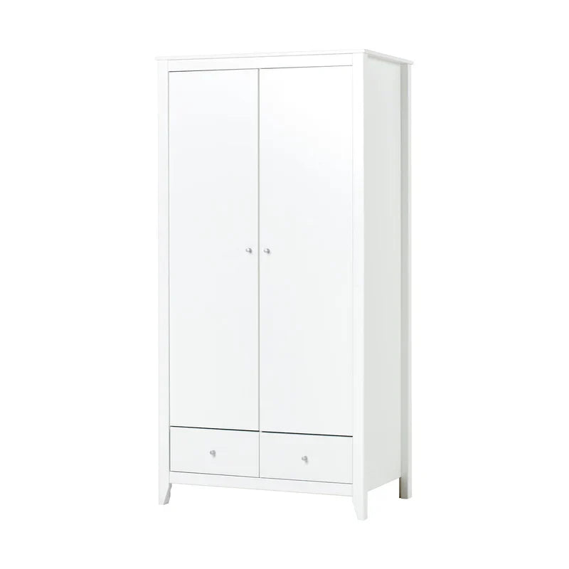 Hoppekids wardrobe with 2 doors and 2 drawers, White, Pine