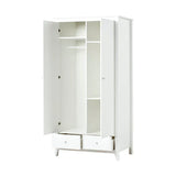 Hoppekids wardrobe with 2 doors and 2 drawers, White, Pine