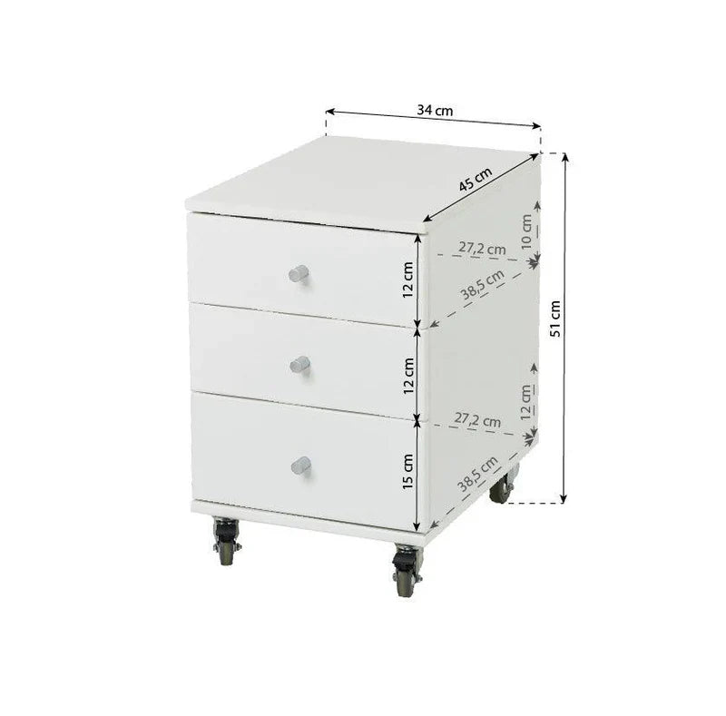 Hoppekids JONAS Drawer Set with 3 drawers, White, White, Pine