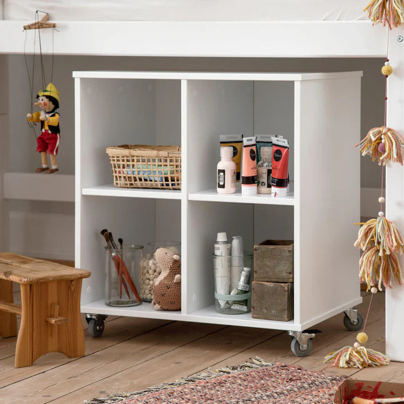 Hoppekids Shelf with wheel, White, Pine