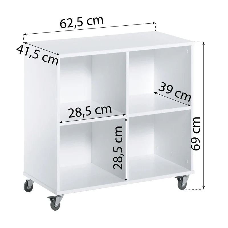 Hoppekids Shelf with wheel, White, Pine