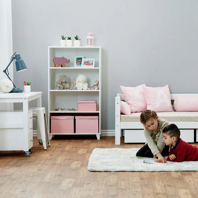 Hoppekids PETER Bookshelf with 3 shelves, White, MDF