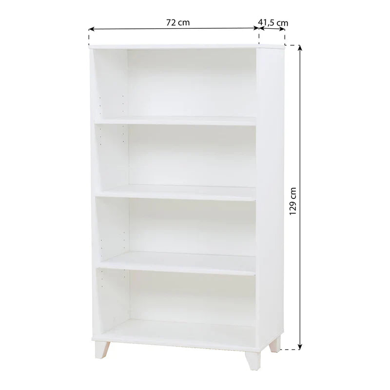Hoppekids PETER Bookshelf with 3 shelves, White, MDF
