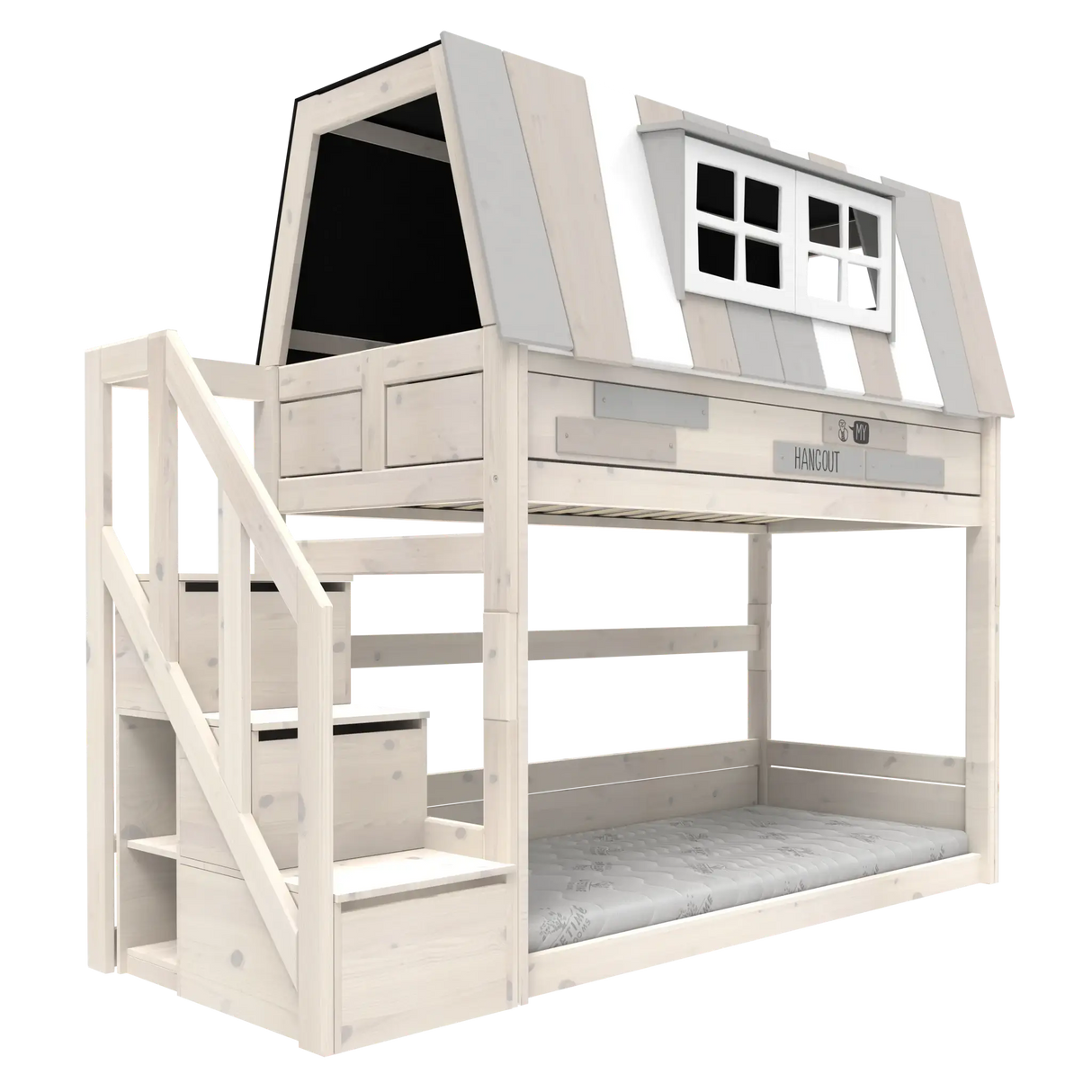 LIFETIME Kidsrooms My hangout Low Bunk Bed with Storage Steps