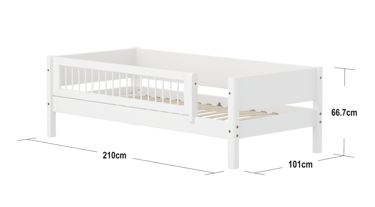 FLEXA Day Bed with safety rail, MDF/Solid Pine, 90x200 cm