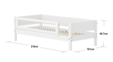 FLEXA Day Bed with safety rail, MDF/Solid Pine, 90x200 cm