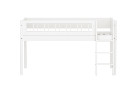 FLEXA Mid Sleeper Bed with straight ladder, MDF/Solid Pine, 90x200 cm