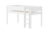 FLEXA Mid Sleeper Bed with straight ladder, MDF/Solid Pine, 90x200 cm