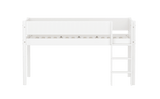 FLEXA Mid Sleeper Bed with straight ladder, MDF/Solid Pine, 90x200 cm