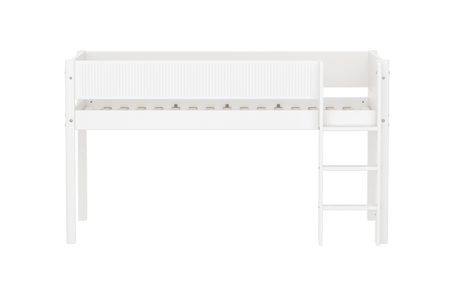 FLEXA Mid Sleeper Bed with straight ladder, MDF/Solid Pine, 90x200 cm