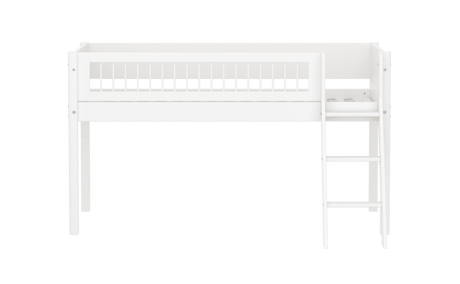 FLEXA Mid Sleeper Bed with slanting ladder, MDF/Solid Pine, 90x200 cm