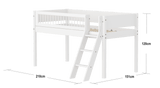 FLEXA Mid Sleeper Bed with slanting ladder, MDF/Solid Pine, 90x200 cm