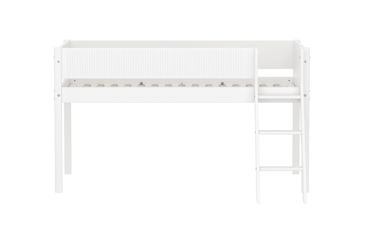FLEXA Mid Sleeper Bed with slanting ladder, MDF/Solid Pine, 90x200 cm