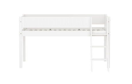 FLEXA Mid Sleeper Bed with slanting ladder, MDF/Solid Pine, 90x200 cm