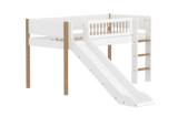 FLEXA Nor Mid Sleeper Bed with slide, MDF/Solid oak, 90x200 cm