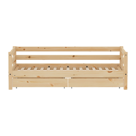 Single Bed with Storage, 90x200 cm, Pine