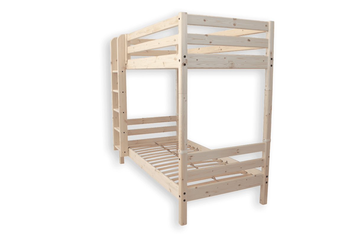 FLEXA Classic Raw Bunk Bed, Solid Pine/Birch Plywood, 90x200 cm