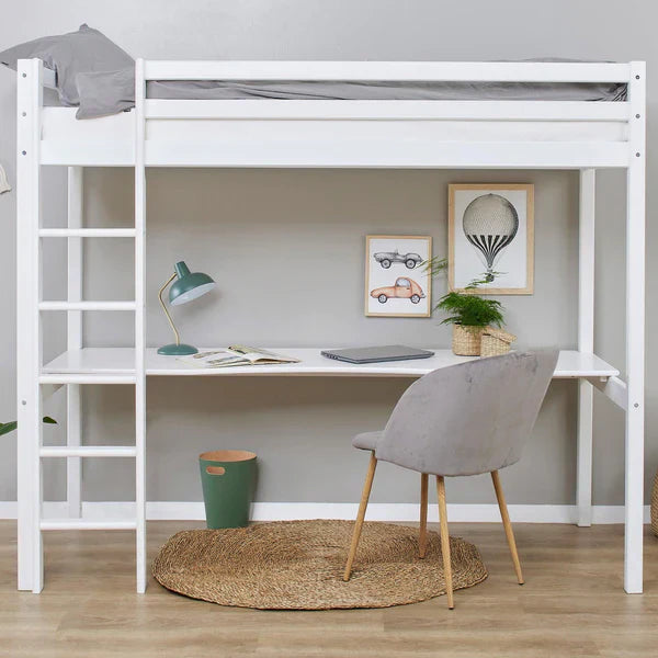 Hoppekids ECO Dream Loft Bed, White, Pine, 90x200 cm