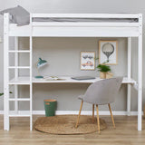 Hoppekids ECO Dream Loft Bed, White, Pine, 90x200 cm