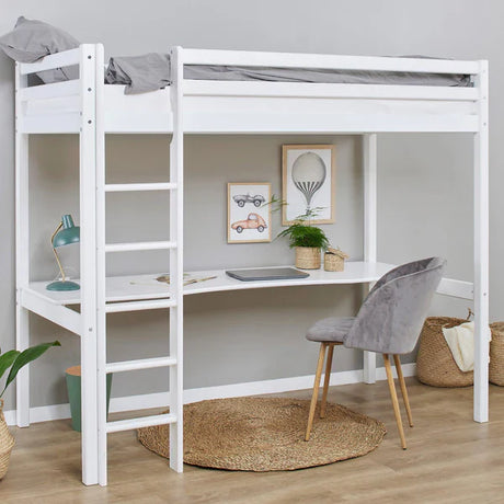 Hoppekids ECO Dream Loft Bed, White, Pine, 90x200 cm
