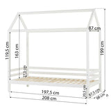 Hoppekids ECO Dream House Bed, White, Pine, 90x200 cm