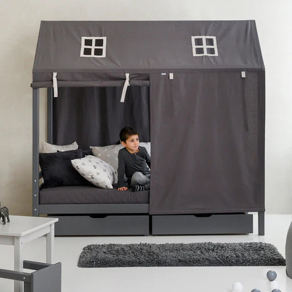 Hoppekids ECO Dream House Bed, White, Pine, 90x200 cm