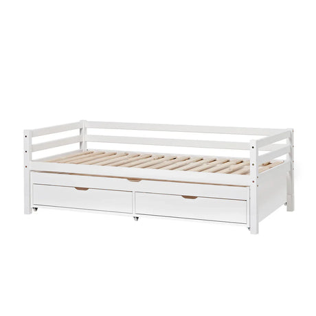 Hoppekids ECO Dream Day Bed with Trundle Bed and Drawers, White, Pine/MDF, 90x200 cm