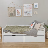 Hoppekids ECO Dream Day Bed with Plus Size Drawers, White, Pine/MDF, 90x200 cm