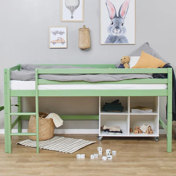 Hoppekids ECO Dream Mid Sleeeper Bed, Pale Rose, Pine, 90x200 cm