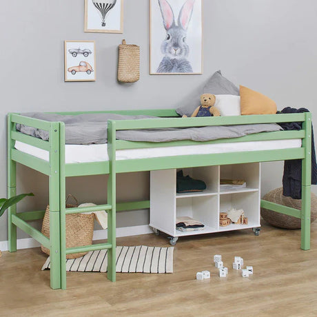 Hoppekids ECO Dream Mid Sleeeper Bed, Pale Rose, Pine, 90x200 cm