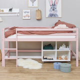 Hoppekids ECO Dream Mid Sleeeper Bed, Pale Rose, Pine, 90x200 cm