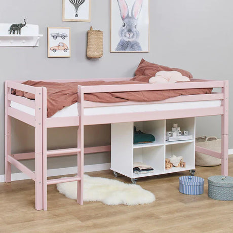 Hoppekids ECO Dream Mid Sleeeper Bed, Pale Rose, Pine, 90x200 cm