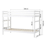 Hoppekids ECO Dream Bunk Bed, White, Pine, 90x200 cm