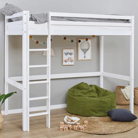 Hoppekids ECO Dream Loft Bed, White, Pine, 90x200 cm