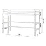Hoppekids ECO Dream High Sleeper Bed, White, Pine, 90x200 cm