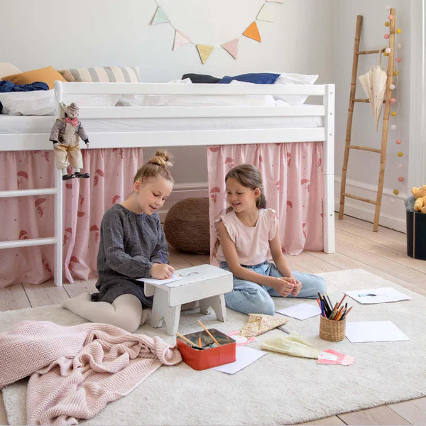 Hoppekids ECO Dream Mid Sleeeper Bed, Pale Rose, Pine, 90x200 cm