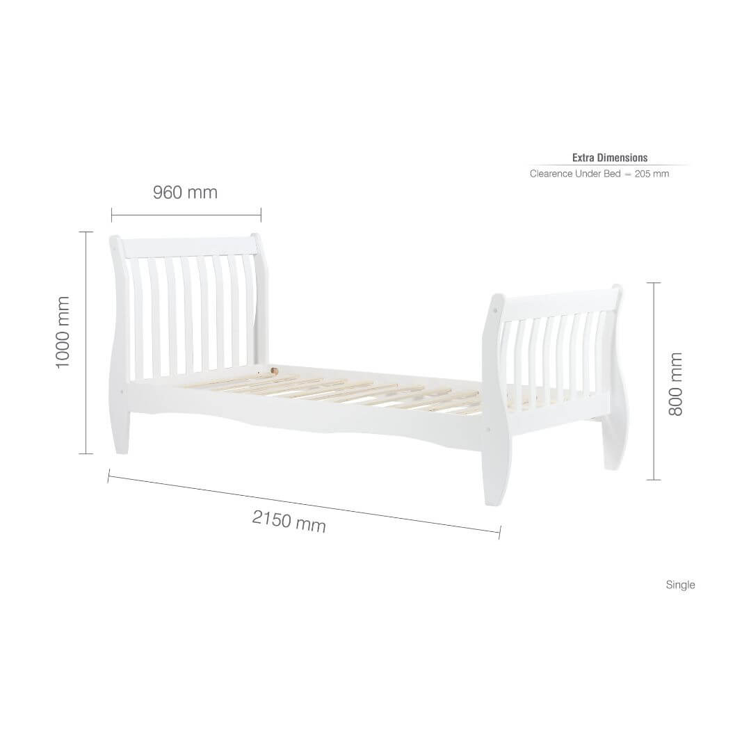 Birlea Belford Single Bed in White 
