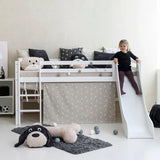 Hoppekids ECO Dream Mid Sleeeper Bed with Slide, White, Pine, 70x160 cm