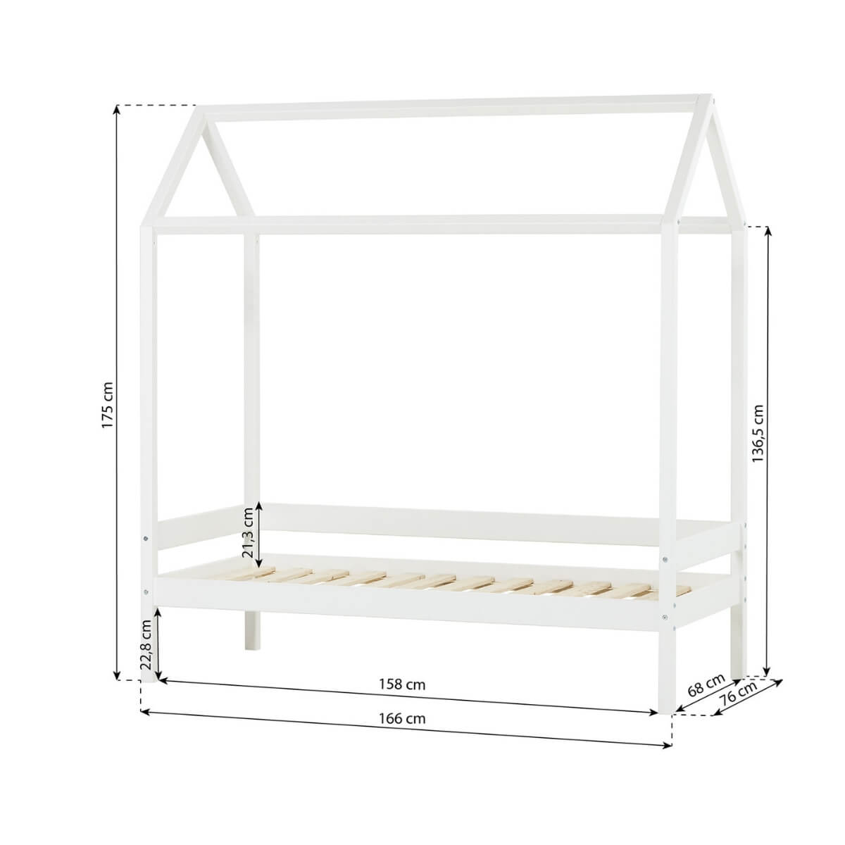 Hoppekids Eco Comfort House Bed - 70 X 160cm 