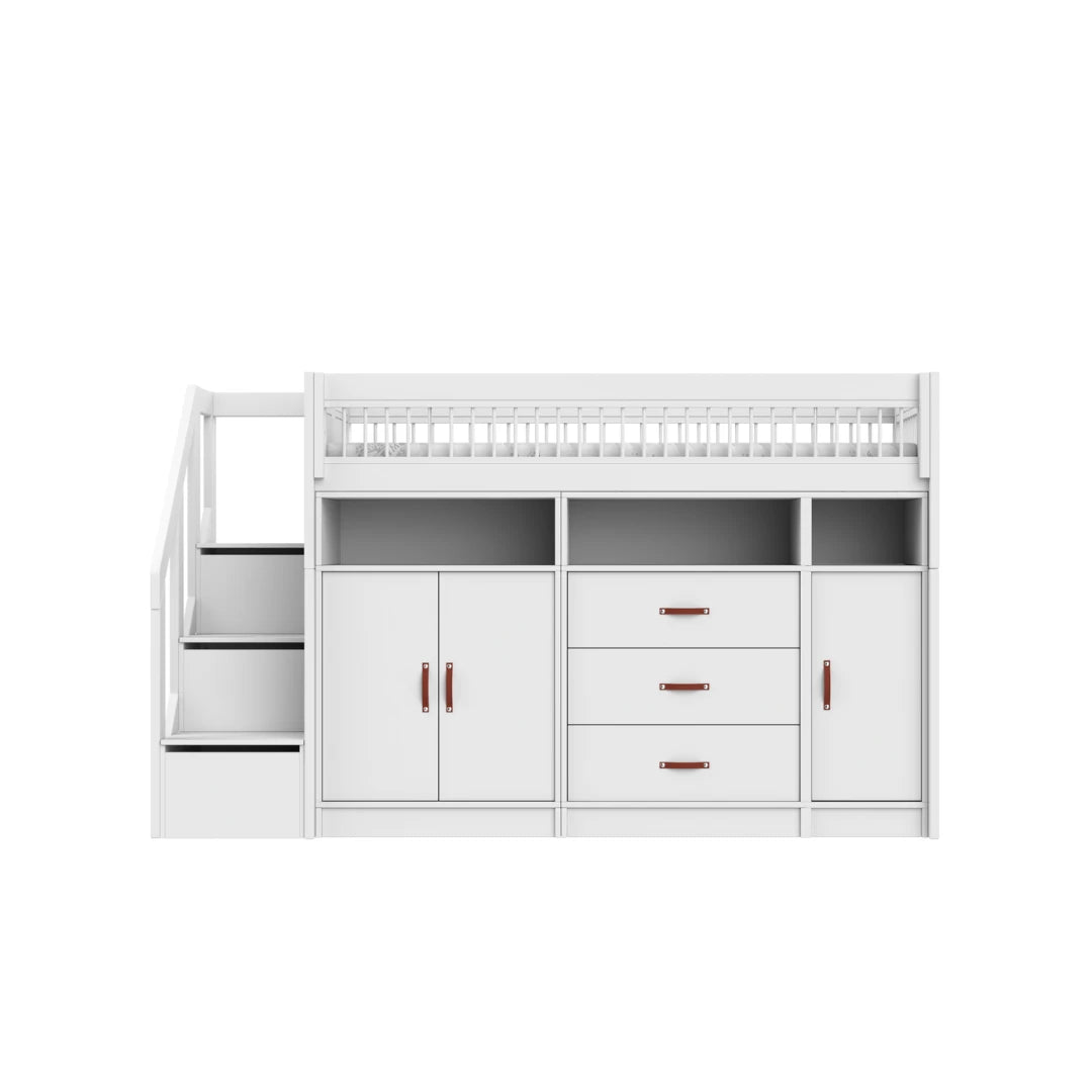 LIFETIME Kidsrooms BREEZE Collection All-IN-ONE High Sleeper with Storage Steps