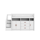 LIFETIME Kidsrooms BREEZE Collection All-IN-ONE High Sleeper with Storage Steps