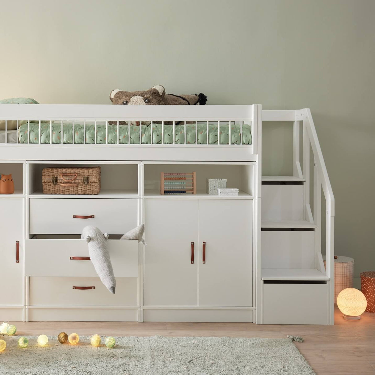 LIFETIME Kidsrooms BREEZE Collection All-IN-ONE High Sleeper with Storage Steps